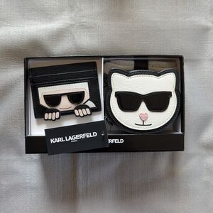 Karl Lagerfeld Card Wallet And  Choupette Mini Slingbag Set In Gift Box NEW!